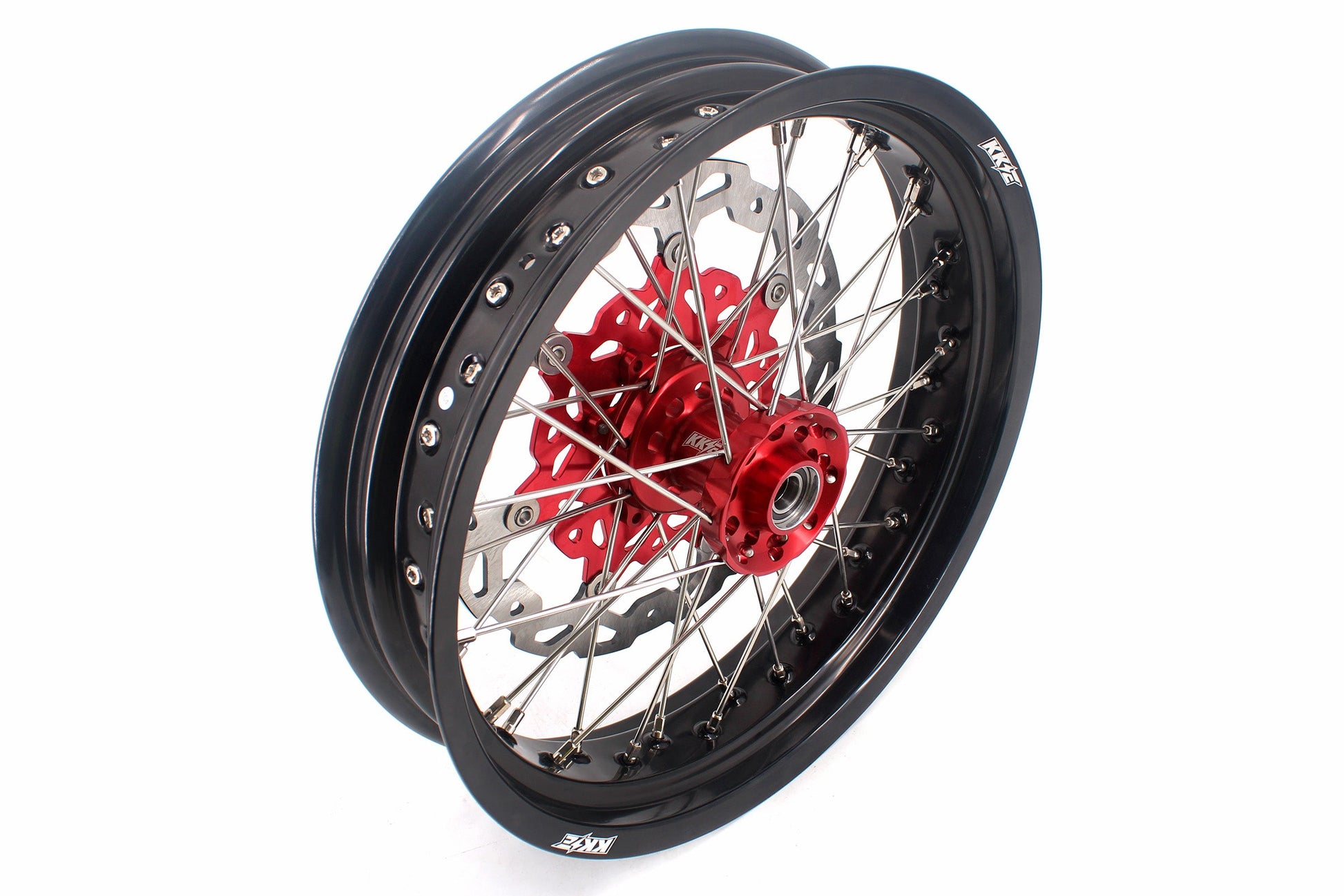 KKE 3.5 & 4.25 Cush Drive Supermoto Rims for HONDA CRF250R/450R 2002-2012 Red&Black With Disc&Sprocket - Howling Moto