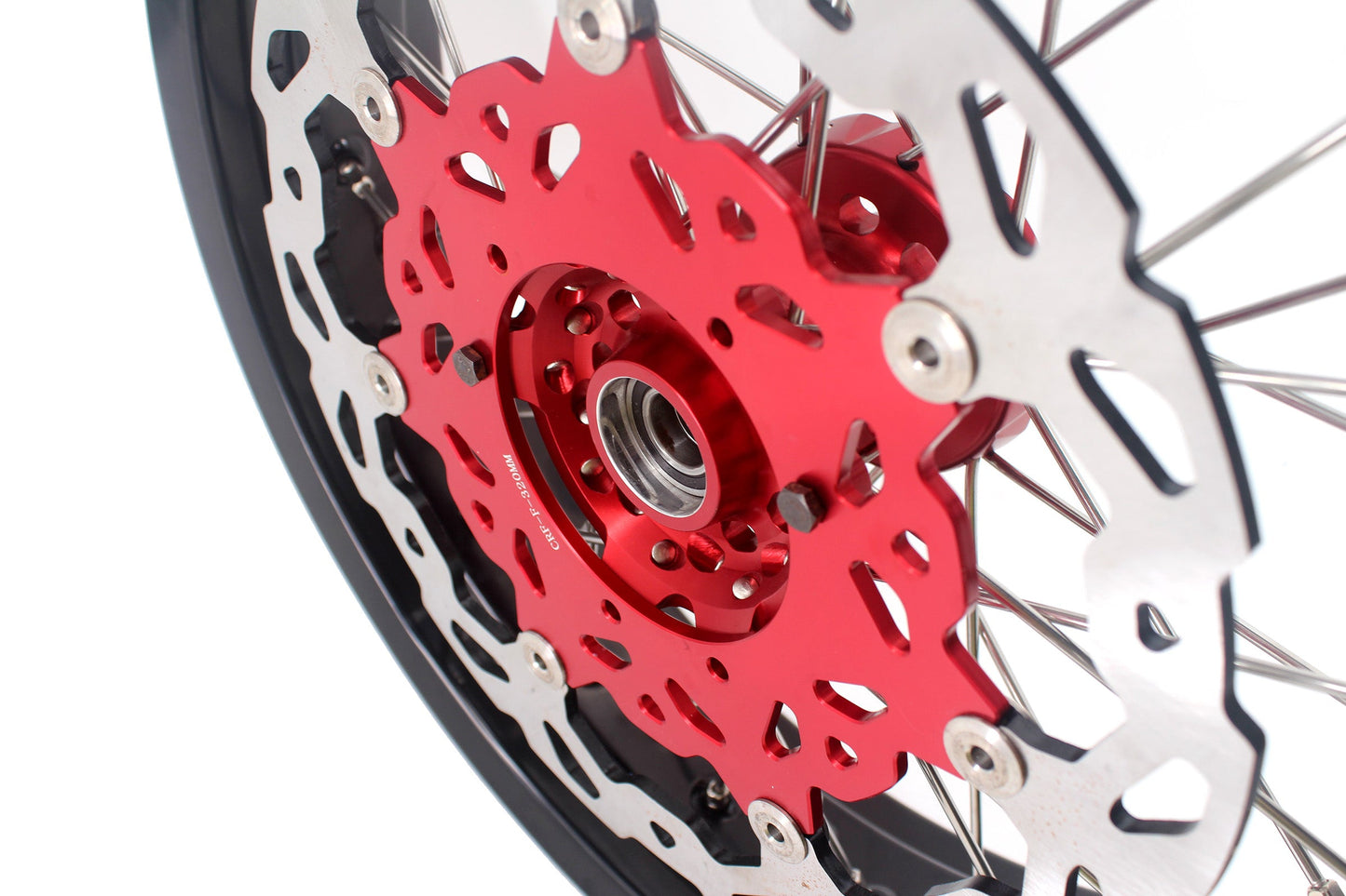 KKE 3.5 & 4.25 Cush Drive Supermoto Rims for HONDA CRF250R/450R 2002-2012 Red&Black With Disc&Sprocket - Howling Moto