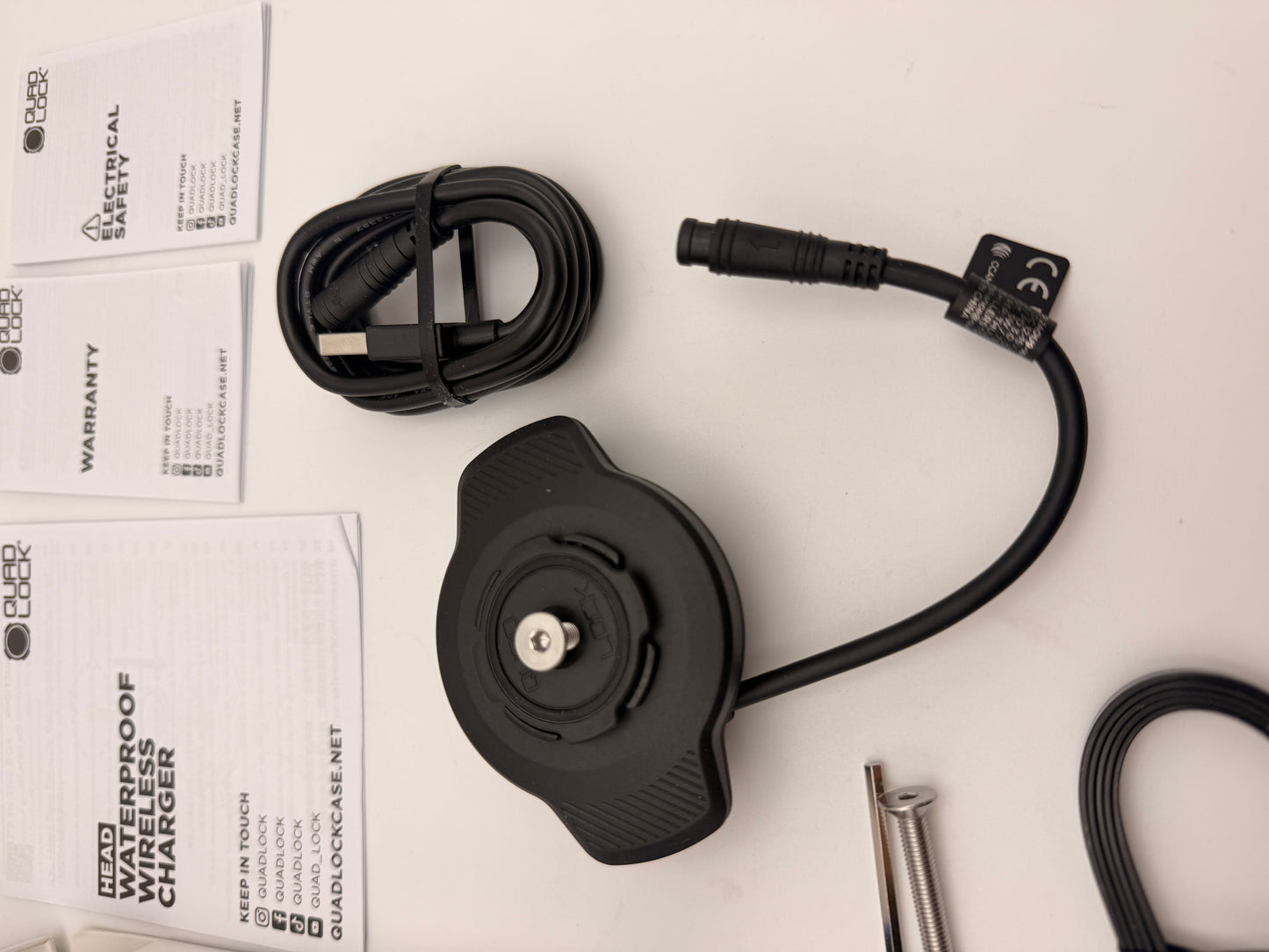 Quad Lock Weatherproof Wireless Charging Head – IP66, Fast Charge, Quad Lock 360 Compatible