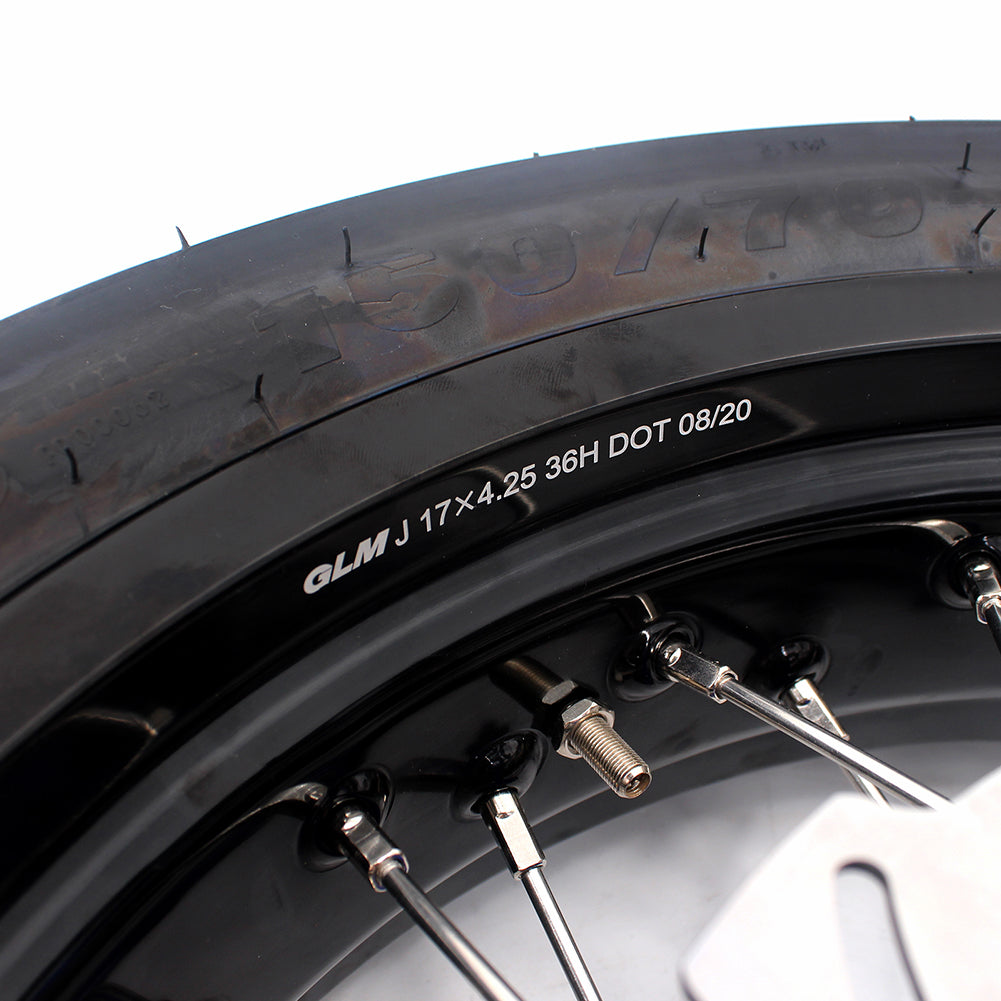 KKE 17 Inch Supermoto Rims Tires For YAMAHA WR250F 2001-2019 WR450F 2003-2018 - Howling Moto