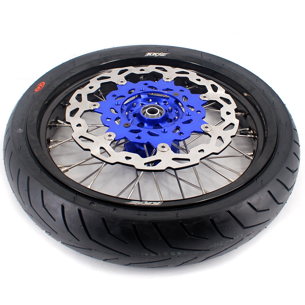 KKE 17 Inch Supermoto Rims Tires For YAMAHA WR250F 2001-2019 WR450F 2003-2018 - Howling Moto