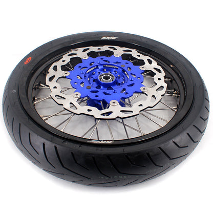 KKE 17 Inch Supermoto Rims Tires For YAMAHA WR250F 2001-2019 WR450F 2003-2018 - Howling Moto