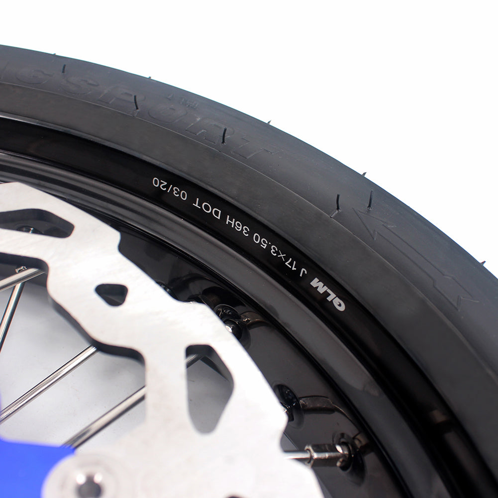 KKE 17 Inch Supermoto Rims Tires For YAMAHA WR250F 2001-2019 WR450F 2003-2018 - Howling Moto