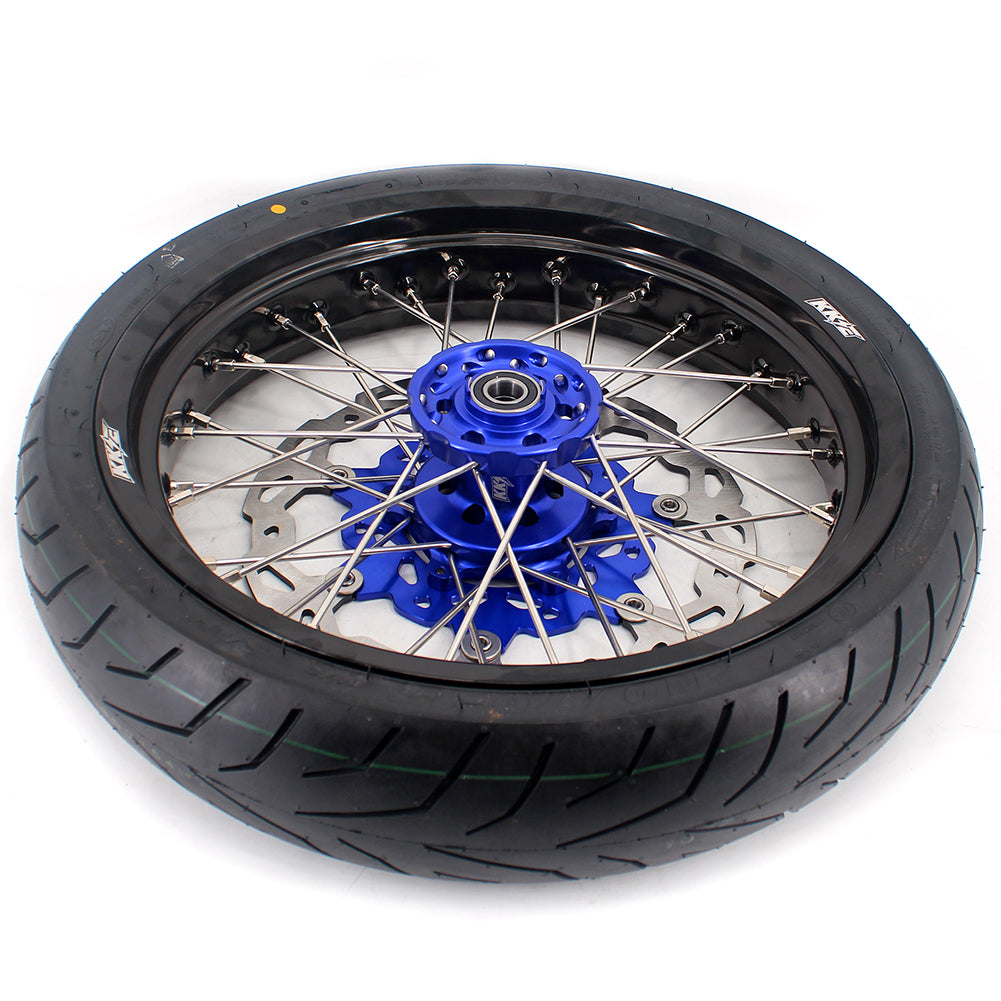 KKE 17 Inch Supermoto Rims Tires For YAMAHA WR250F 2001-2019 WR450F 2003-2018 - Howling Moto