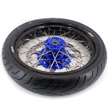 KKE 17 Inch Supermoto Rims Tires For YAMAHA WR250F 2001-2019 WR450F 2003-2018 - Howling Moto
