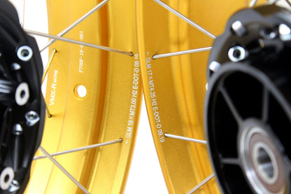 VMX 3.0*19 & 4.25*17 Tubeless Wheels Rims Fit for BMW F700GS 2012 - 2018 Gold Rims Black Hubs - Howling Moto