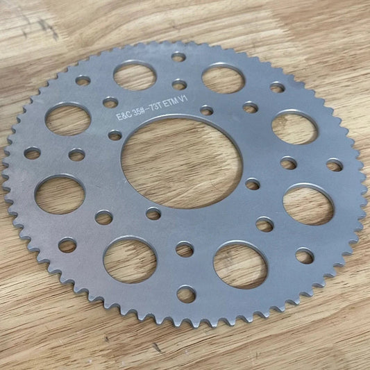 Electro & Co ETM RTR Ultralight E-Moto sprocket made of 7075 aluminum, compatible with RTR, Mini, and V1 models, shown in image.