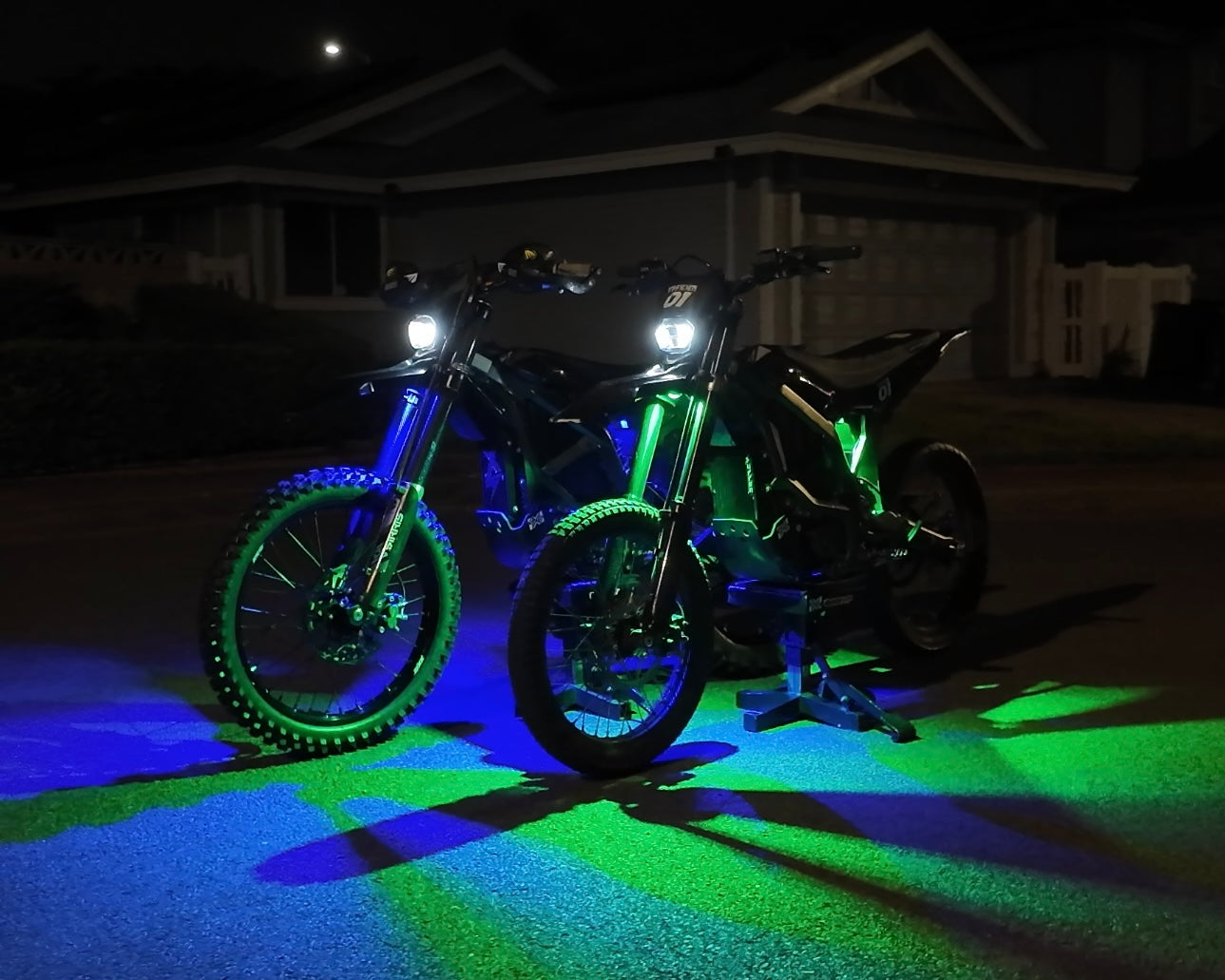 Project9 HyperGlow Underglow Kit for E Ride Pro 3.0 & SR, showing front and rear LED underglow lights installed on a vehicle.
