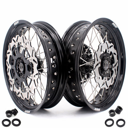 KKE 3.5 & 4.25 Rims For Honda XR400R 1996-2004 XR600R 1991-2000 Supermoto Wheels Black - Howling Moto