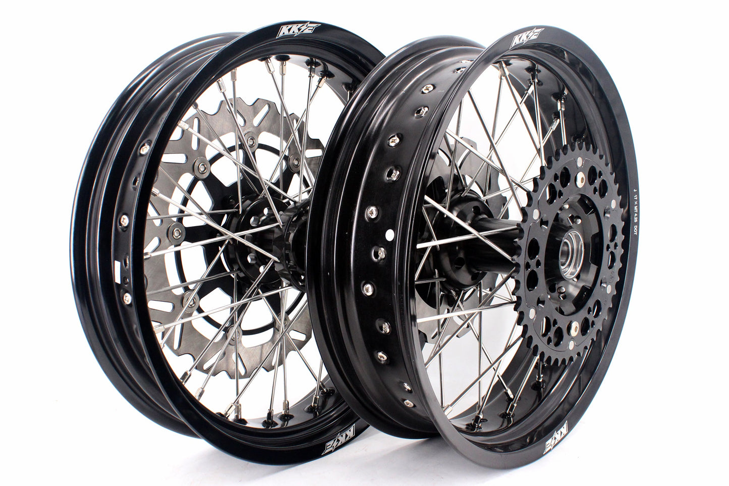 KKE 3.5 & 4.25 Rims For Honda XR400R 1996-2004 XR600R 1991-2000 Supermoto Wheels Black - Howling Moto