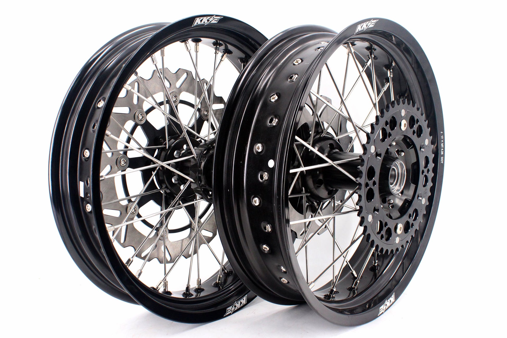 KKE 3.5 & 4.25 Rims For Honda XR400R 1996-2004 XR600R 1991-2000 Supermoto Wheels Black - Howling Moto