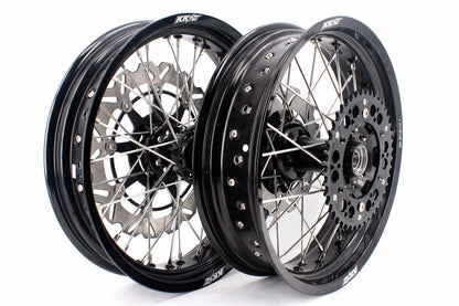 KKE 3.5 & 4.25 Rims For Honda XR400R 1996-2004 XR600R 1991-2000 Supermoto Wheels Black - Howling Moto