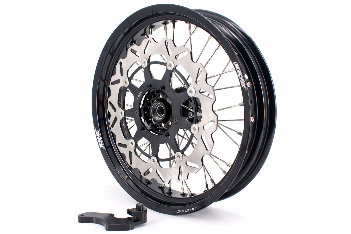KKE 17 inch Supermoto Wheels Rims for HONDA XR650L 1993-2024 Black Hub Discs - Howling Moto