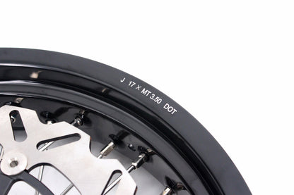 KKE 17 inch Supermoto Wheels Rims for HONDA XR650L 1993-2024 Black Hub Discs - Howling Moto