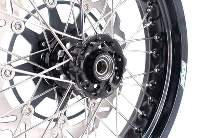 KKE 17 inch Supermoto Wheels Rims for HONDA XR650L 1993-2024 Black Hub Discs - Howling Moto