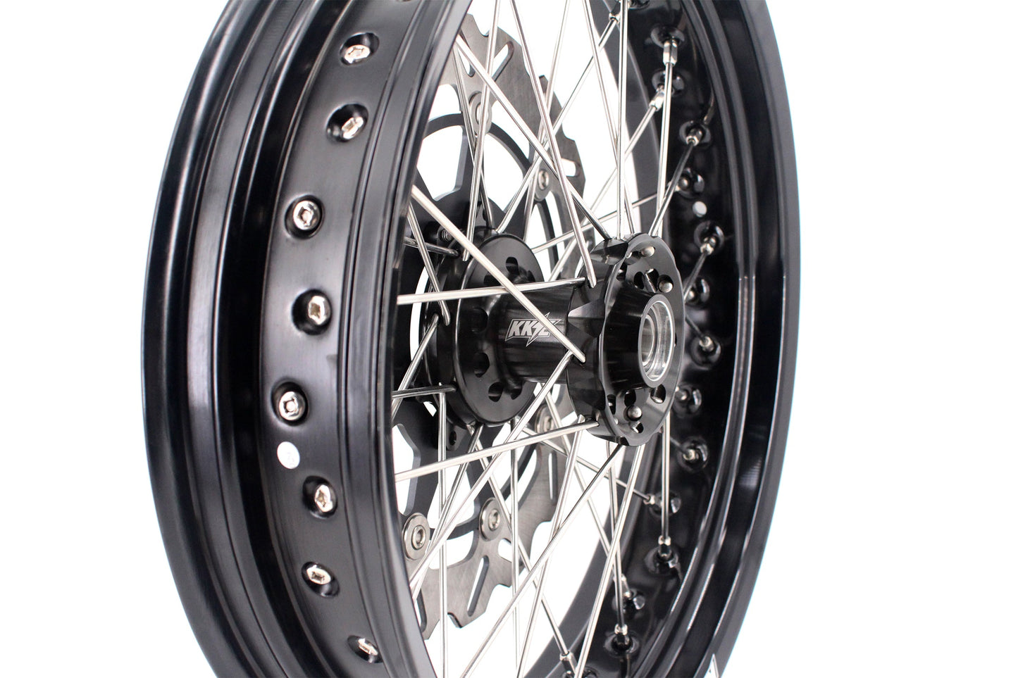 KKE 17 inch Supermoto Wheels Rims for HONDA XR650L 1993-2024 Black Hub Discs - Howling Moto