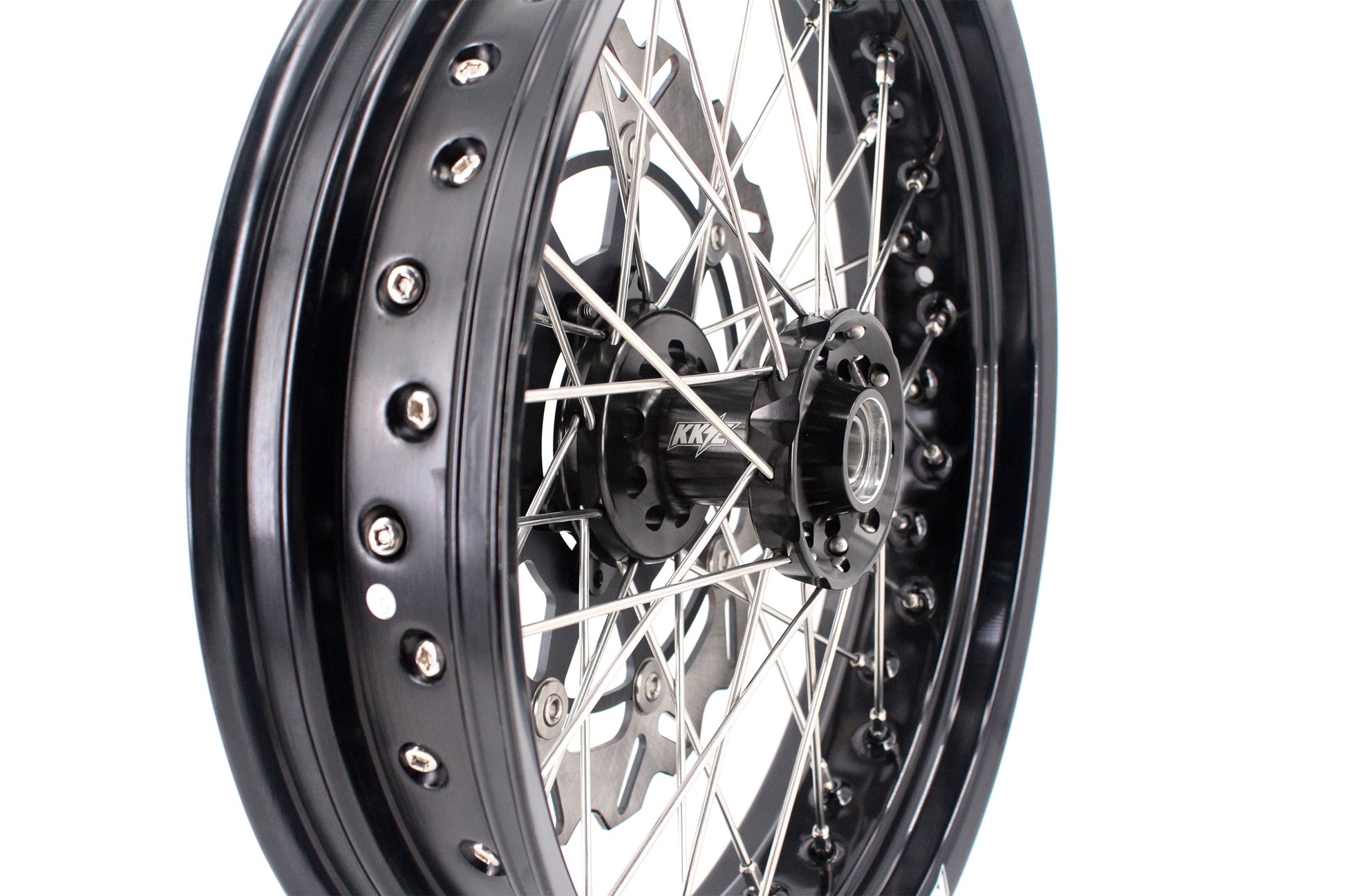 KKE 17 inch Supermoto Wheels Rims for HONDA XR650L 1993-2024 Black Hub Discs - Howling Moto
