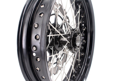 KKE 17 inch Supermoto Wheels Rims for HONDA XR650L 1993-2024 Black Hub Discs - Howling Moto