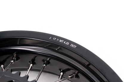 KKE 17 inch Supermoto Wheels Rims for HONDA XR650L 1993-2024 Black Hub Discs - Howling Moto