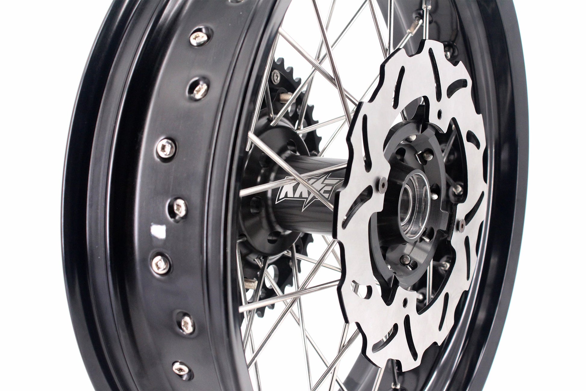 KKE 3.5 & 4.25 Rims For Honda XR400R 1996-2004 XR600R 1991-2000 Supermoto Wheels Black - Howling Moto