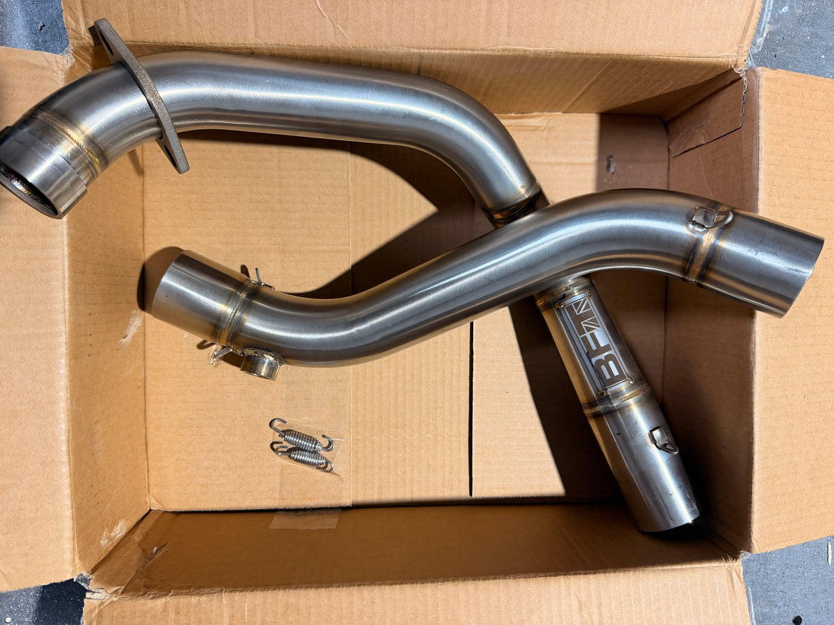 Open-box WickedGrom Honda CB300R exhaust header in 2-inch stainless steelWinvalid