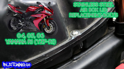 YAMAHA R1 YZF-R1 AIR BOX LID STAINLESS STEEL REPLACEMENT BOLT KIT FOR 04 - 05 - 06 - Howling Moto