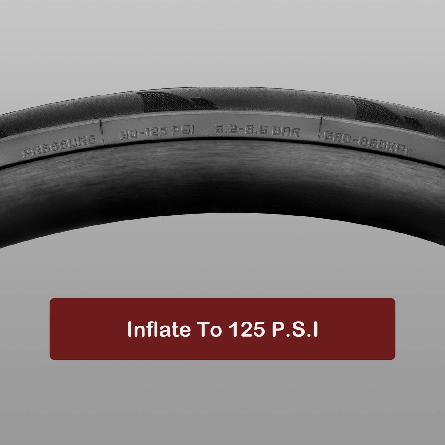 Hycline P-Wave 700×25C road bike tire with smooth tread and black rubber sidewalls, designed for performance cycling.