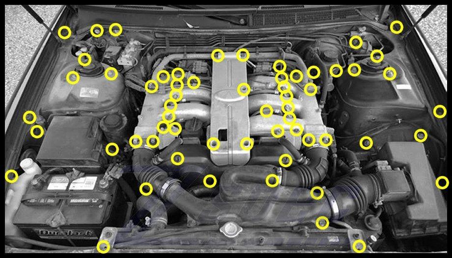 ZSPEC Stage-3 Dress Up Bolts® Fastener Kit for '93-98 Infiniti J30, Stainless & Billet - Howling Moto
