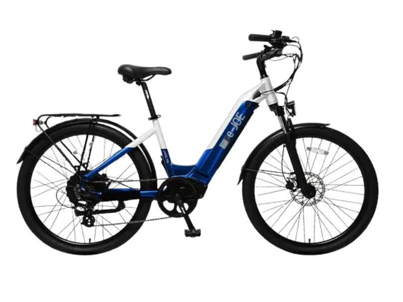 eJOEbike JADE Step Through Commuter Ebike featuring a sleek frame, comfortable step-through design, and modern electric bike components.