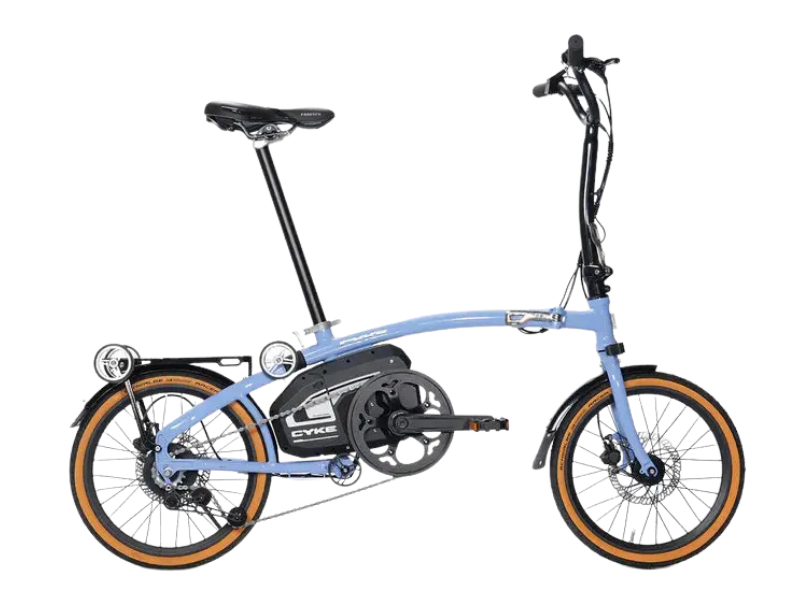 eJOEbike CYKE Kingfisher Mid-Drive Folding eBike from PORTABLE SERIES, shown in black with compact frame and foldable design.