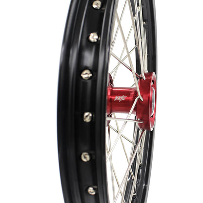 KKE 17 & 14 Kids Wheels for Honda CR80R CR80RB 1993-2002 CR85R CR85RB 2003-2008 Red Hub - Howling Moto