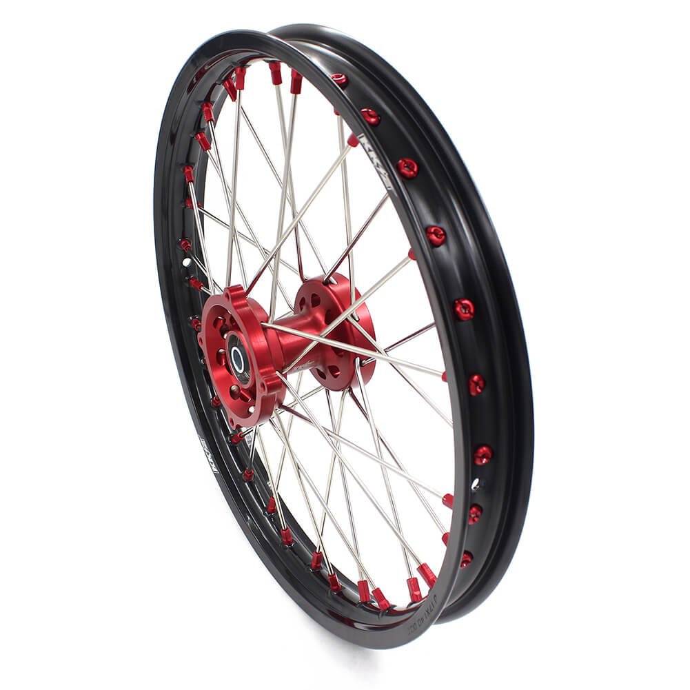 KKE 17 & 14 Kids Wheels Rims For HONDA CRF150R CRF150RB 2007-2025 Red Alloy Nipple - Howling Moto