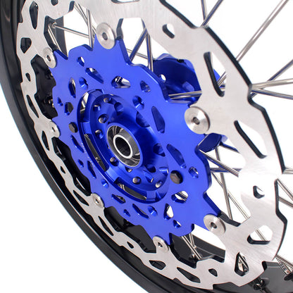 KKE 17 Inch Cush Drive Supermoto Wheels Fit Yamaha WR250F 2001-2018 WR450F 2003-2018 Blue - Howling Moto