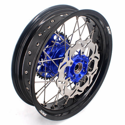 KKE 17 Inch Cush Drive Supermoto Wheels Fit Yamaha WR250F 2001-2018 WR450F 2003-2018 Blue - Howling Moto