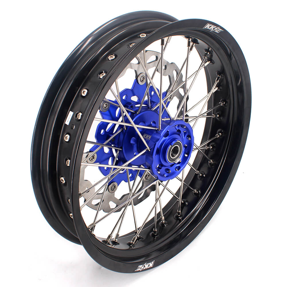 KKE 17 Inch Cush Drive Supermoto Wheels Fit Yamaha WR250F 2001-2018 WR450F 2003-2018 Blue - Howling Moto