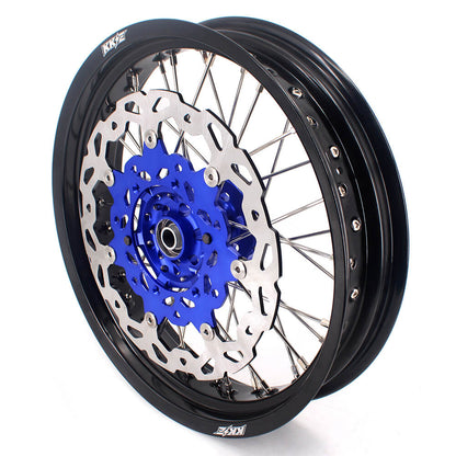 KKE 17 Inch Cush Drive Supermoto Wheels Fit Yamaha WR250F 2001-2018 WR450F 2003-2018 Blue - Howling Moto