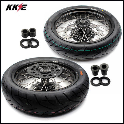 KKE 3.5/4.25*17in. Supmermoto Wheels Set For SUZUKI DRZ400SM 2005-2024 CST Tires - Howling Moto