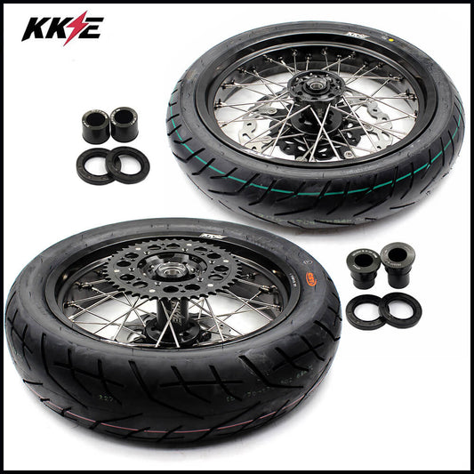 KKE 3.5/4.25*17in. Supmermoto Wheels Set For SUZUKI DRZ400SM 2005-2024 CST Tires - Howling Moto