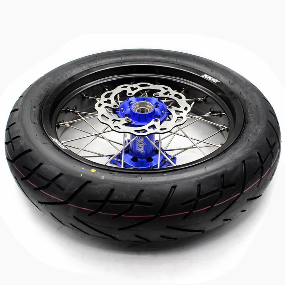 KKE 3.5/4.25*17inch Wheels Tires For 2003-2025 KTM SX SX-F XC EXC EXC-F Husqvarna Husaberg Blue & Black - Howling Moto