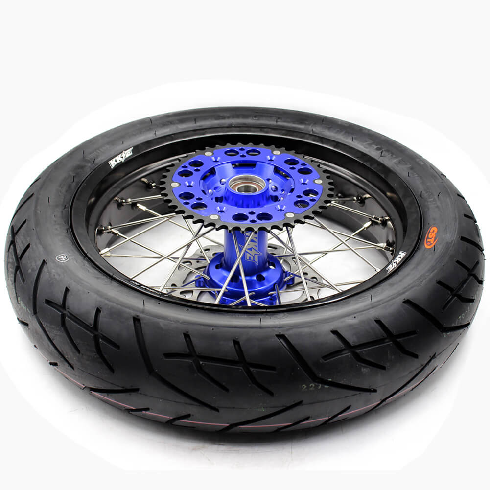 KKE 3.5/4.25*17inch Wheels Tires For 2003-2025 KTM SX SX-F XC EXC EXC-F Husqvarna Husaberg Blue & Black - Howling Moto