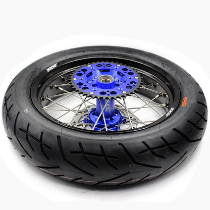 KKE 3.5/4.25*17inch Wheels Tires For 2003-2025 KTM SX SX-F XC EXC EXC-F Husqvarna Husaberg Blue & Black - Howling Moto