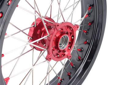 KKE 3.5 & 4.25 Supermoto Wheels Fit Husqvarna TE TC FE FC SMR 2000-2013 Red - Howling Moto