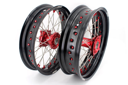 KKE 3.5 & 4.25 Supermoto Wheels Fit Husqvarna TE TC FE FC SMR 2000-2013 Red - Howling Moto