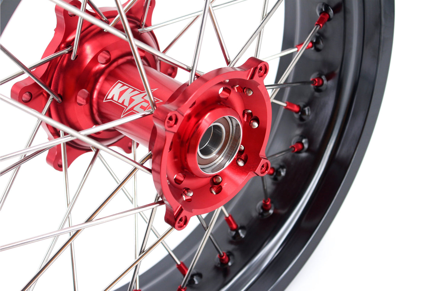 KKE 3.5 & 4.25 Supermoto Wheels Fit Husqvarna TE TC FE FC SMR 2000-2013 Red - Howling Moto