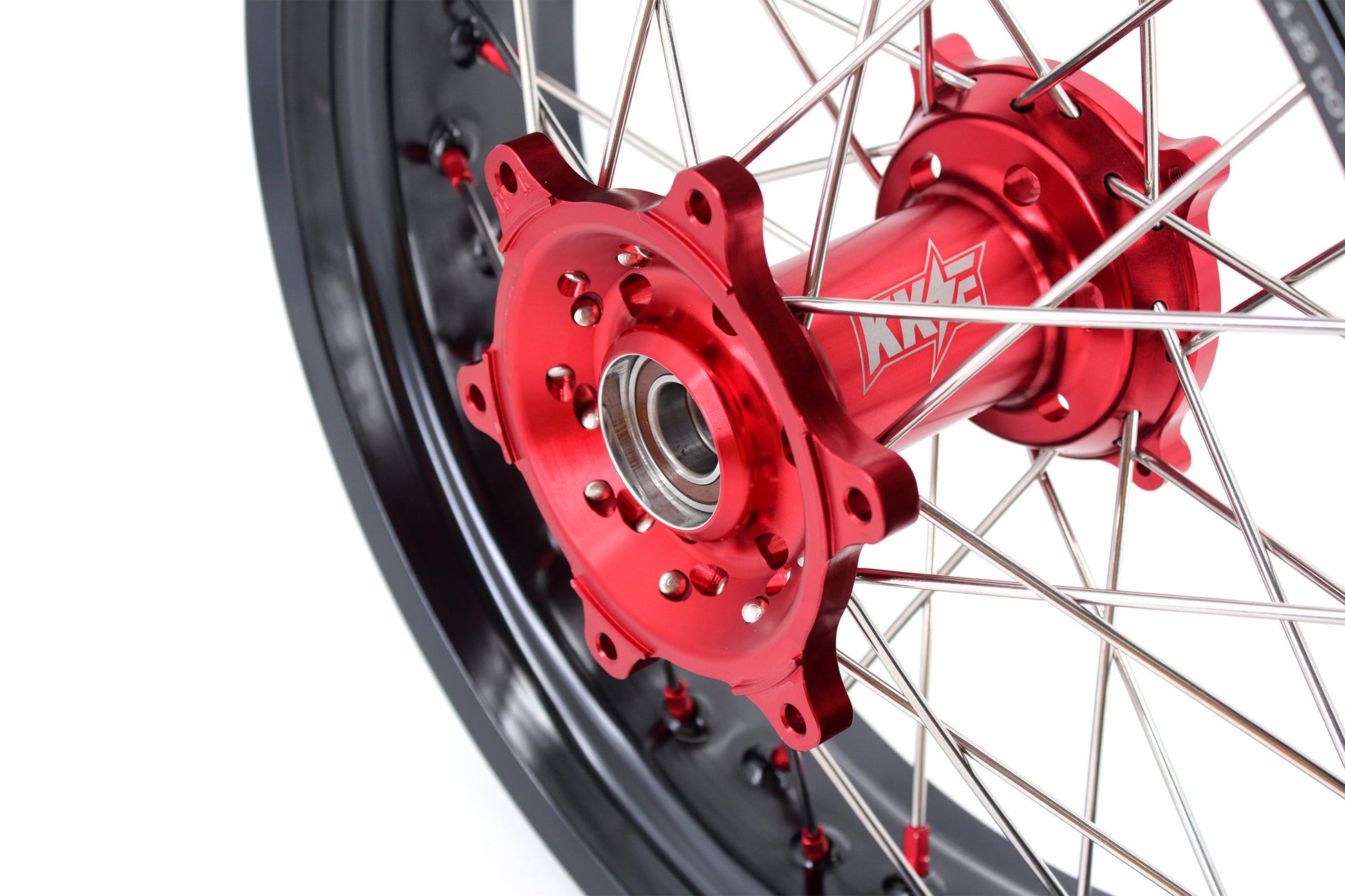KKE 3.5 & 4.25 Supermoto Wheels Fit Husqvarna TE TC FE FC SMR 2000-2013 Red - Howling Moto