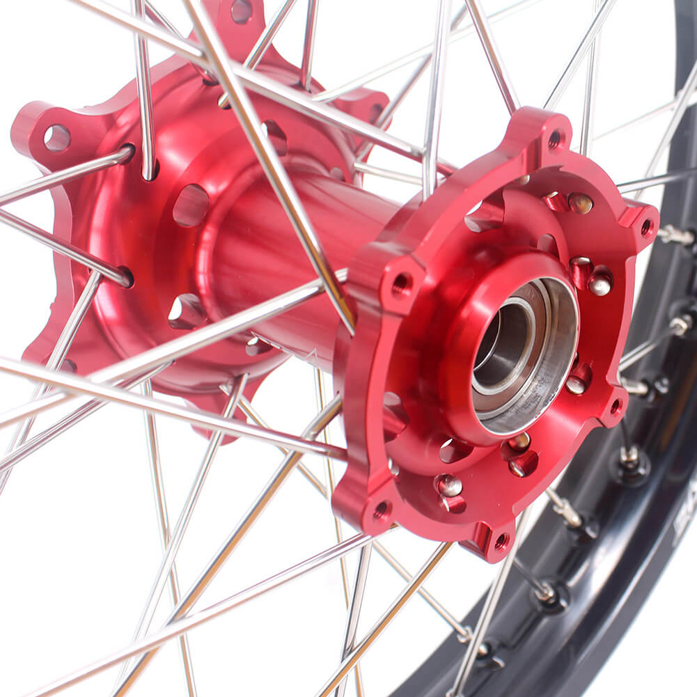 KKE 21/18 Spoked Enduro Wheels for GAS GAS Enduro Bikes 2004-2017 Red - Howling Moto