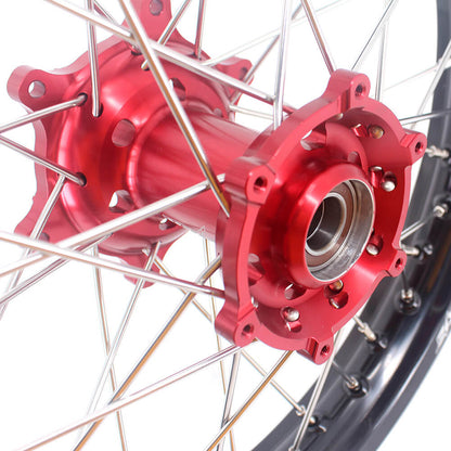 KKE 21/18 Spoked Enduro Wheels for GAS GAS Enduro Bikes 2004-2017 Red - Howling Moto
