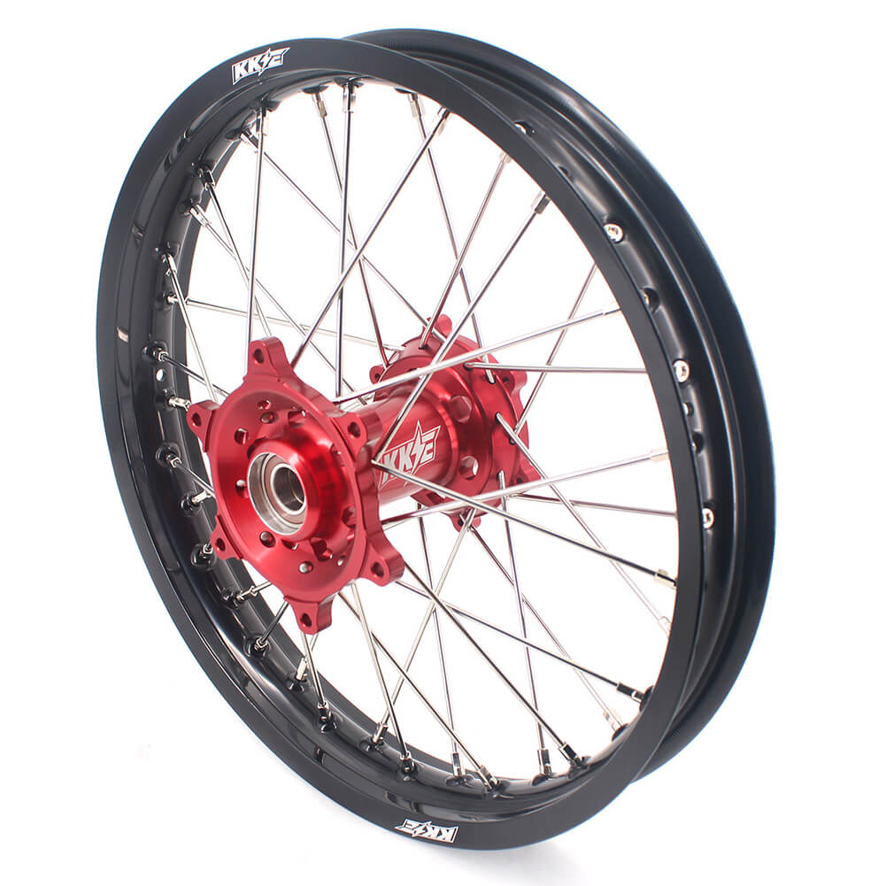 KKE 21/18 Spoked Enduro Wheels for GAS GAS Enduro Bikes 2004-2017 Red - Howling Moto
