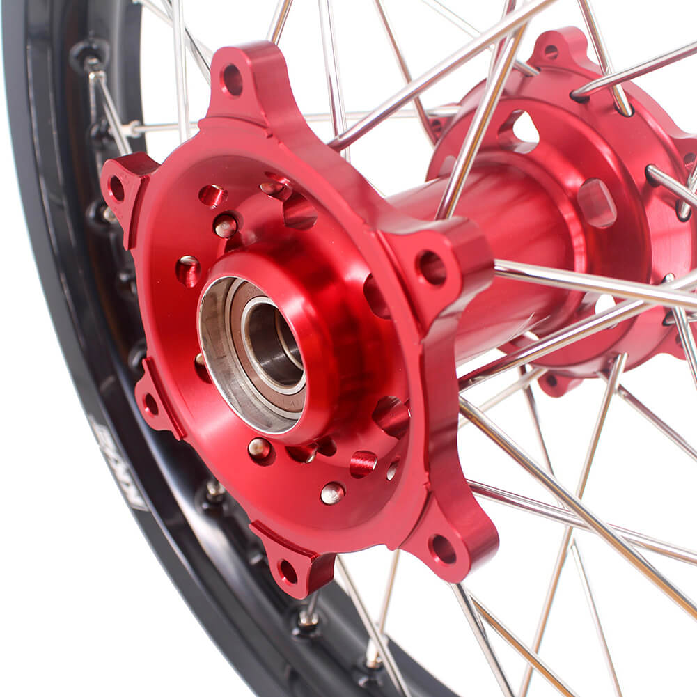 KKE 21/18 Spoked Enduro Wheels for GAS GAS Enduro Bikes 2004-2017 Red - Howling Moto