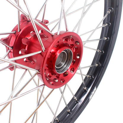 KKE 21/18 Spoked Enduro Wheels for GAS GAS Enduro Bikes 2004-2017 Red - Howling Moto